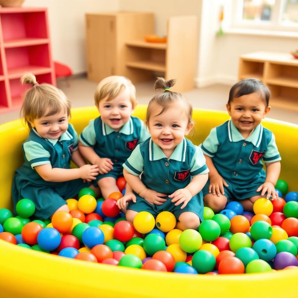 Nursery group enjoying the ball pit