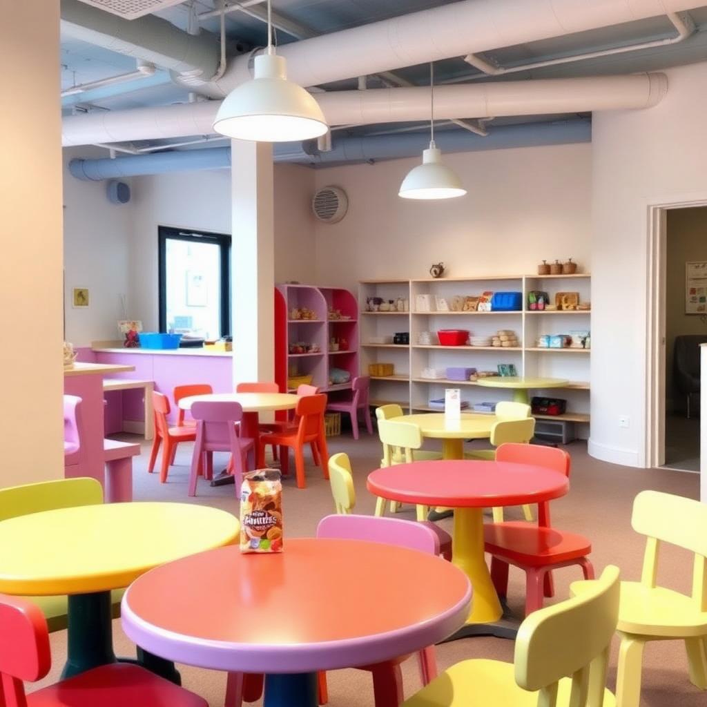 Bright on-site café for groups