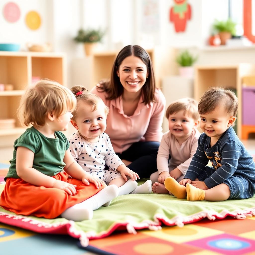 Teacher with nursery children